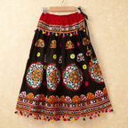 Banjara India Kutchi Emboidered Black Girls Chaniya Choli with Dupatta (CC-RING) - Black