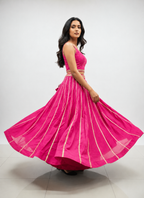 Banjara India Black Roman Silk Kali Skirt/Chaniya – Skirt-GoldenKali- Pink