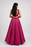 Banjara India Black Roman Silk Kali Skirt/Chaniya – Skirt-GoldenKali- Pink