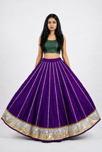 Banjara India Black Premium Rayon Kali Skirt/Chaniya – Skirt-Sona Chandi- Purple