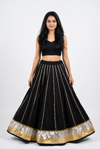 Banjara India Black Premium Rayon Kali Skirt/Chaniya – Skirt-Sona Chandi- Black