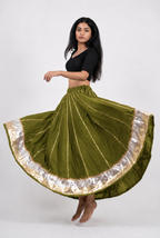 Banjara India Black Premium Rayon Kali Skirt/Chaniya – Skirt-Sona Chandi- Mehendi