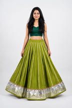 Banjara India Black Premium Rayon Kali Skirt/Chaniya – Skirt-Sona Chandi- Mehendi