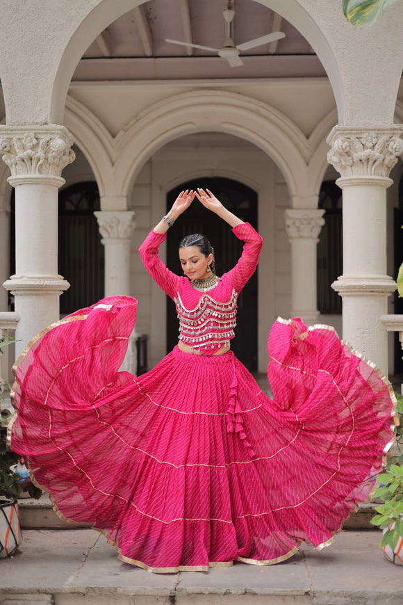 Banjara India  Long Flair Lehenga Choli Setp- Pink