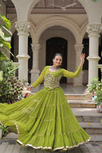 Banjara India  Long Flair Lehenga Choli Setp- Green