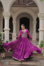 Banjara India  Long Flair Lehenga Choli Setp- Purple
