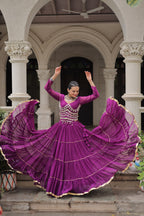 Banjara India  Long Flair Lehenga Choli Setp- Purple