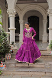 Banjara India  Long Flair Lehenga Choli Setp- Purple