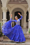 Banjara India  Long Flair Lehenga Choli Set- Blue
