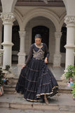 Banjara India  Long Flair Lehenga Choli Set- Black