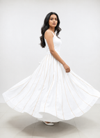Banjara India Black Roman Silk Kali Skirt/Chaniya – Skirt-GoldenKali- White