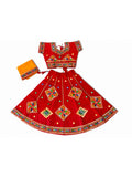 Banjara India Kutchi Embroidered Girls Chaniya Choli with Dupatta (CC-ButtaWork) - Red