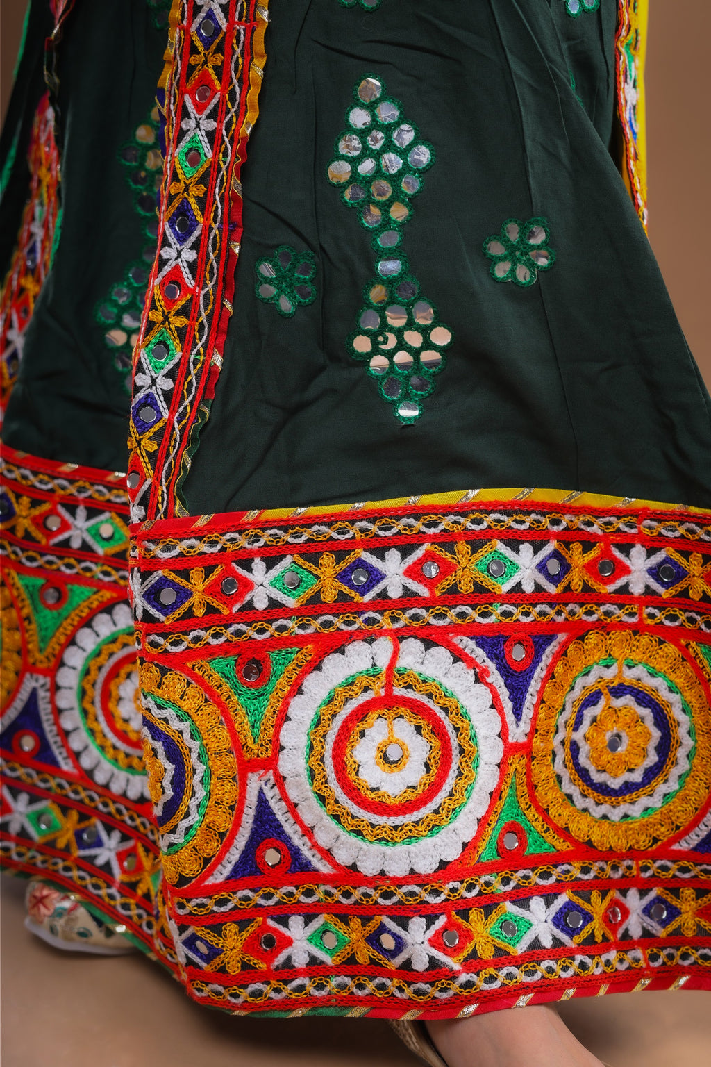 Banjara India Festive Wear Kutchwork Embroidered Girls Lehenga Choli Set with Dupatta (CC-SCKK) - Green