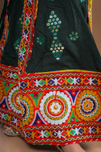 Banjara India Festive Wear Kutchwork Embroidered Girls Lehenga Choli Set with Dupatta (CC-SCKK) - Green