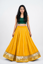 Banjara India Black Premium Rayon Kali Skirt/Chaniya – Skirt-Sona Chandi- Mustard Yellow