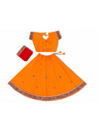 Banjara India Kutchi Embroidered Girls Chaniya Choli with Dupatta (CC-ButtaWork) - Orange