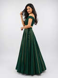 Banjara India Black Roman Silk Kali Skirt/Chaniya – Skirt-GoldenKali-Bottle Green