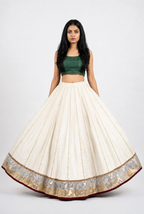 Banjara India Black Premium Rayon Kali Skirt/Chaniya – Skirt-Sona Chandi- Off-White