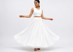 Banjara India Black Roman Silk Kali Skirt/Chaniya – Skirt-GoldenKali- White