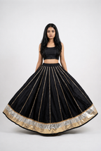 Banjara India Black Premium Rayon Kali Skirt/Chaniya – Skirt-Sona Chandi- Black
