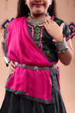 Banjara India Kutchi Embroidered Girls Chaniya Choli with Dupatta (CC-Bird)-Black