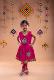 Banjara India Kutchi Embroidered Girls Dhoti Set (DHT-111) - Pink