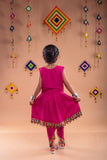 Banjara India Kutchi Embroidered Girls Dhoti Set (DHT-111) - Pink