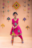 Banjara India Kutchi Embroidered Girls Dhoti Set (DHT-111) - Pink