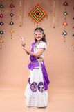 Banjara India Kutchi Embroidered Girls Chaniya Choli with Dupatta (CC-Bird)-White