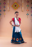 Banjara India Kutchi Embroidered Girls Chaniya Choli with Dupatta (CC-Flower)-Teal