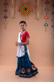 Banjara India Kutchi Embroidered Girls Chaniya Choli with Dupatta (CC-Flower)-Teal