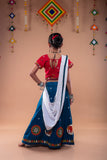 Banjara India Kutchi Embroidered Girls Chaniya Choli with Dupatta (CC-Flower)-Teal