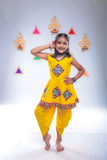 Banjara India Kutchi Embroidered Girls Dhoti Set (DHT-111) - Yellow