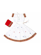 Banjara India Kutchi Embroidered Girls Chaniya Choli with Dupatta (CC-ButtaWork) - White