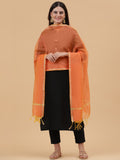 Banarasi Silk Dupatta- Beige (BNRS-Orange)