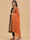 Banarasi Silk Dupatta- Beige (BNRS-Orange)