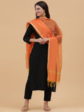 Banarasi Silk Dupatta- Beige (BNRS-Orange)
