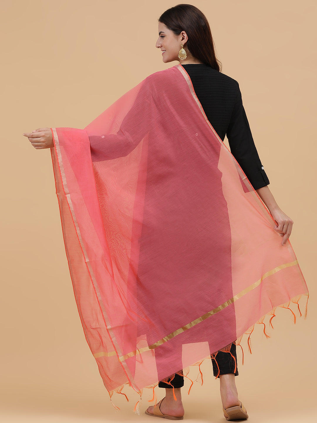 Banarasi Silk Dupatta- Pink (BNRS-Pink)