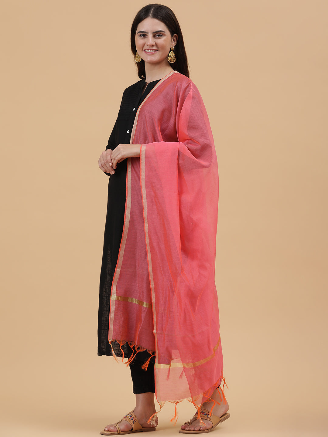 Banarasi Silk Dupatta- Pink (BNRS-Pink)
