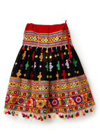 Banjara India Kutchi Emboidered Black Girls Lehenga Choli with Dupatta (CC-BTTA) - Black