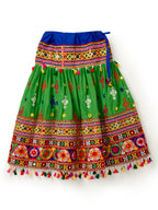 Banjara India Kutchi Emboidered Green Girls Lehenga Choli with Dupatta (CC-BTTA) - Green