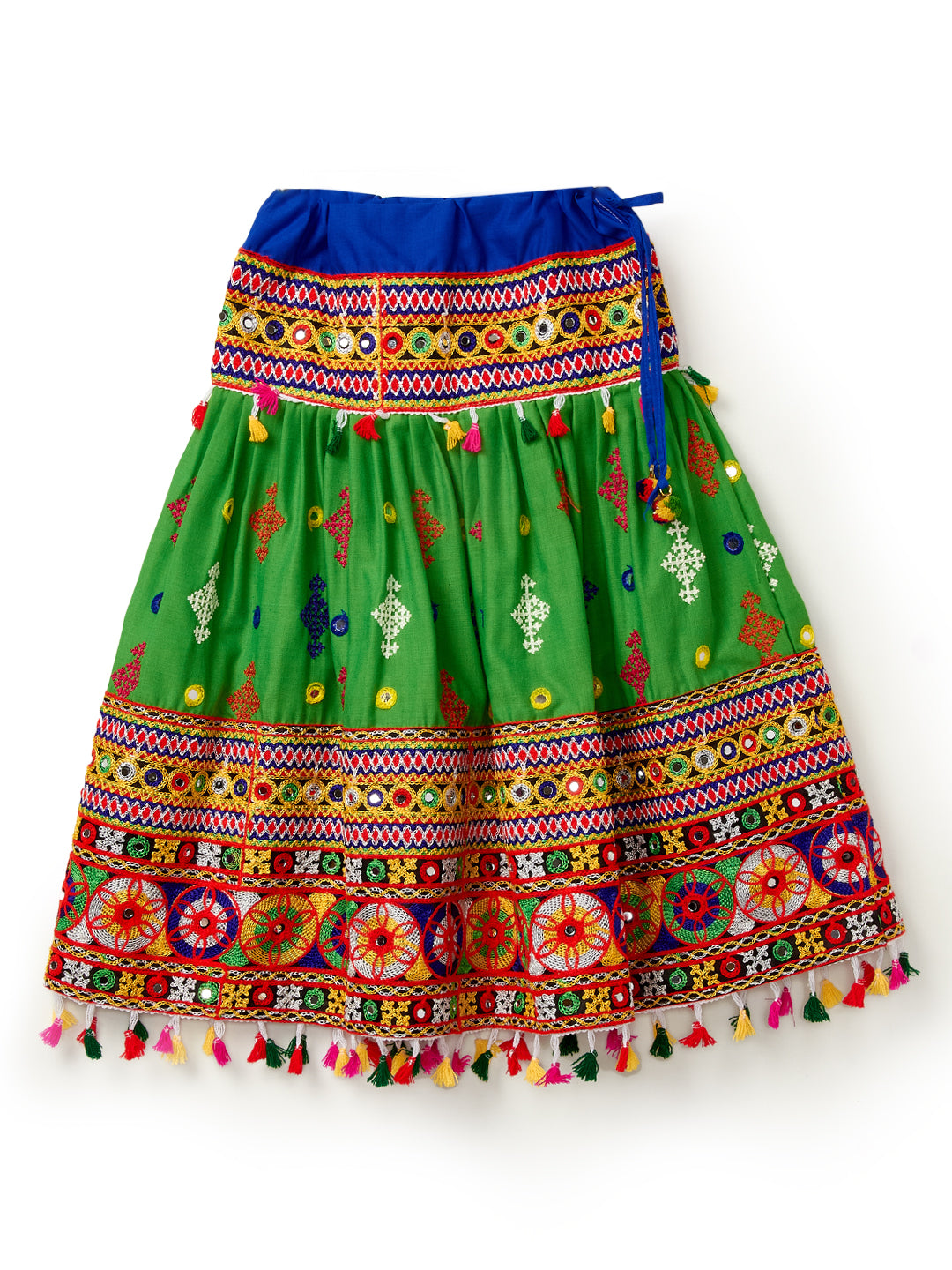 Banjara India Kutchi Emboidered Green Girls Lehenga Choli with Dupatta (CC-BTTA) - Green
