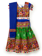 Banjara India Kutchi Emboidered Green Girls Lehenga Choli with Dupatta (CC-BTTA) - Green