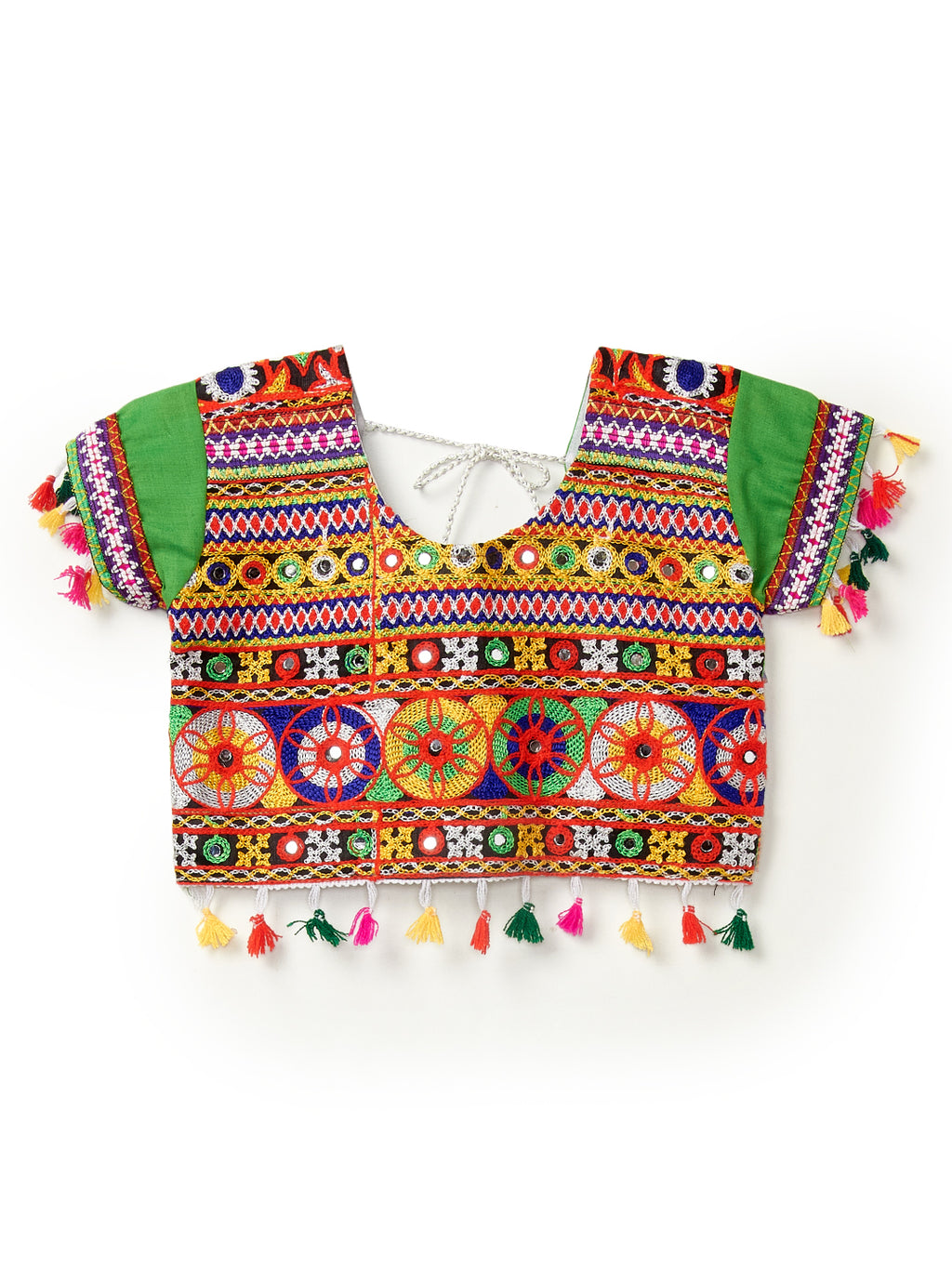 Banjara India Kutchi Emboidered Orange Girls Lehenga Choli with Dupatta (CC-BTTA) - Orange