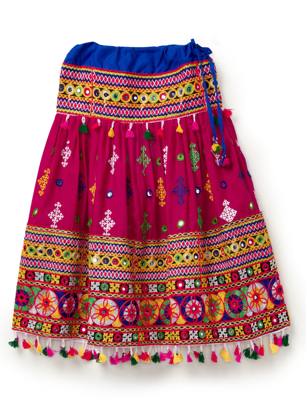 Banjara India Kutchi Emboidered Pink Girls Lehenga Choli with Dupatta (CC-BTTA) - Pink