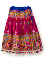Banjara India Kutchi Emboidered Pink Girls Lehenga Choli with Dupatta (CC-BTTA) - Pink