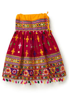 Banjara India Kutchi Emboidered Black Girls Lehenga Choli with Dupatta (CC-BTTA) - Red