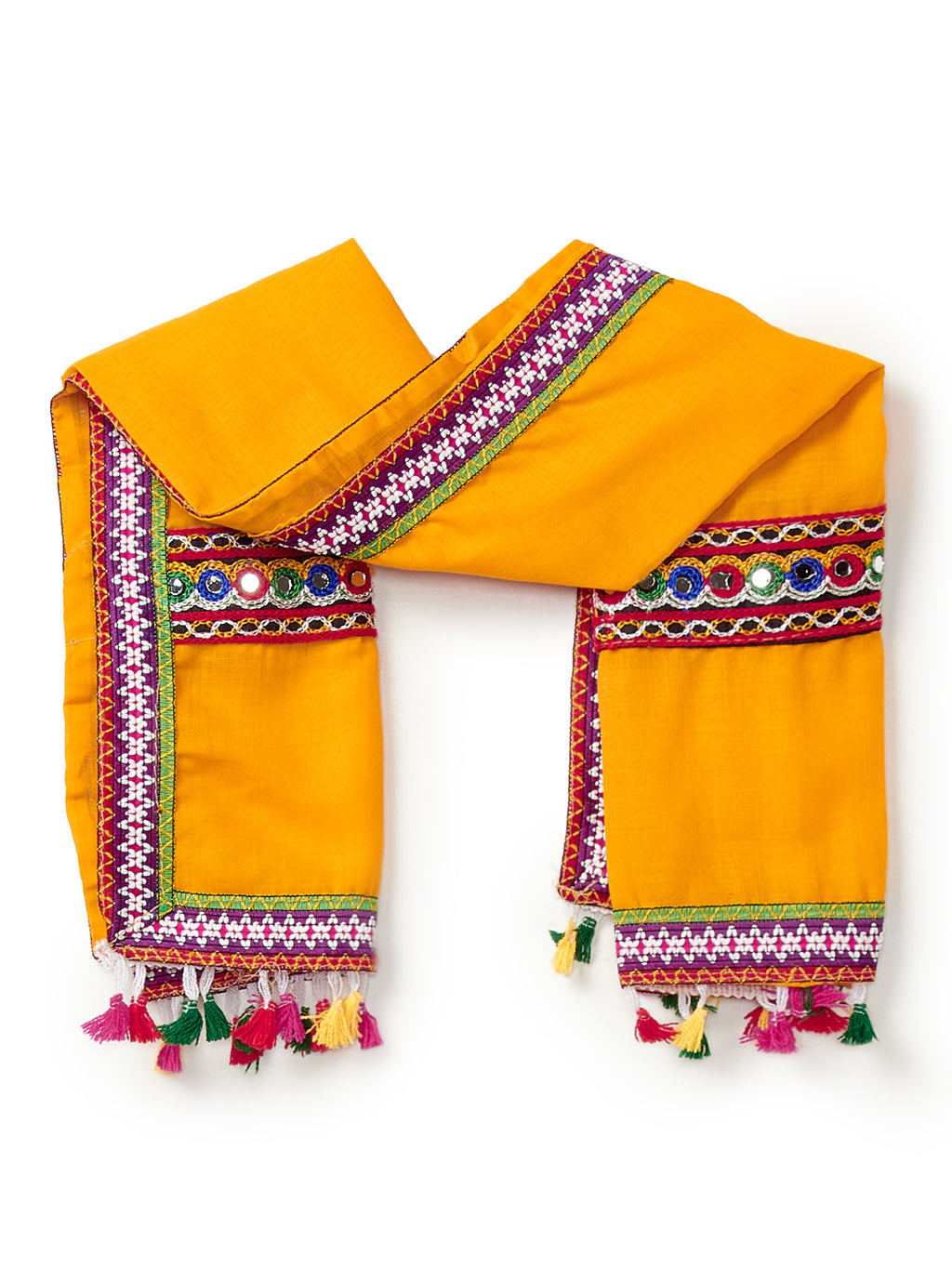 Banjara India Kutchi Emboidered Black Girls Lehenga Choli with Dupatta (CC-BTTA) - Red