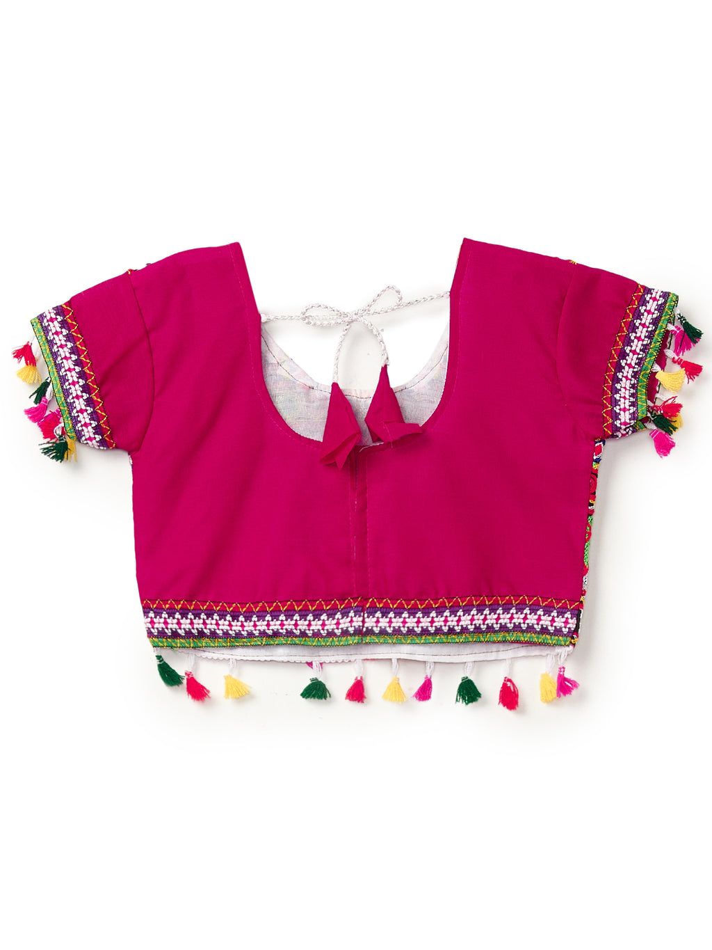 Banjara India Kutchi Emboidered White Girls Lehenga Choli with Dupatta (CC-BTTA) - White