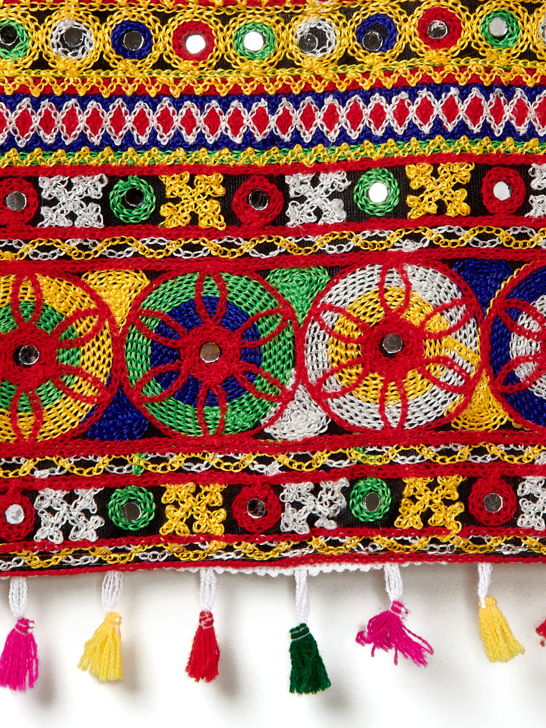 Banjara India Kutchi Emboidered Yellow Girls Lehenga Choli with Dupatta (CC-BTTA) - Yellow